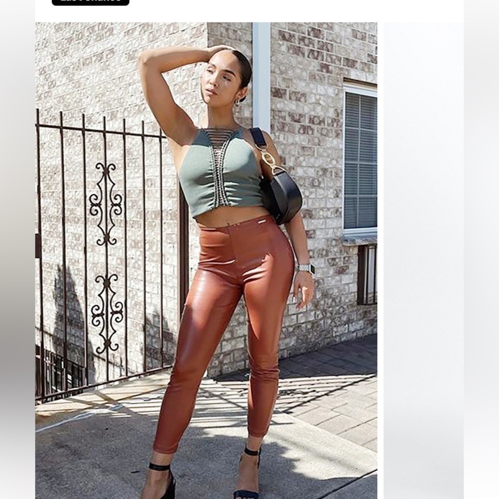 Fabletics vegan leggings rust colored ladies size small
